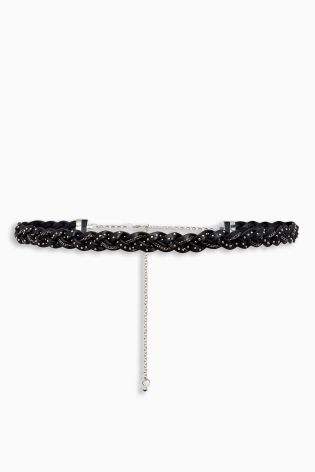 Black Weave Chain Belt